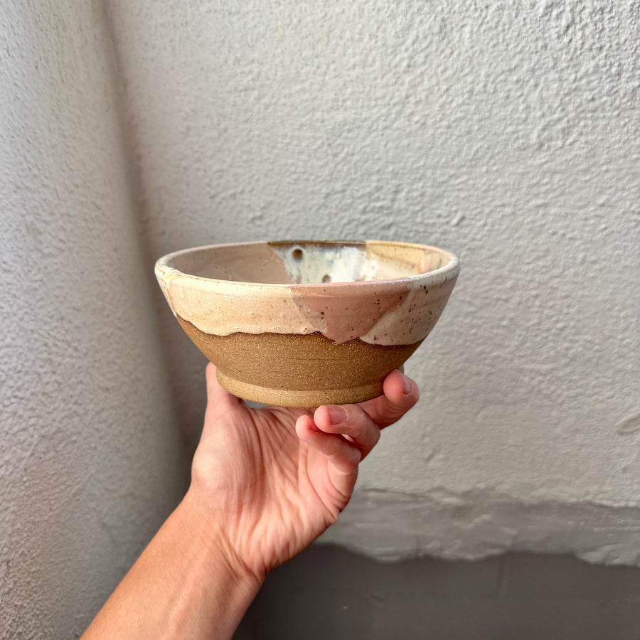 Speckled Neutrals Bowl with Turquoise