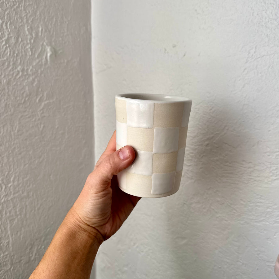 White Check Tumbler