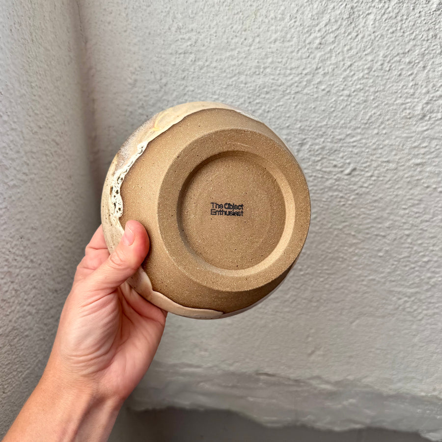 Speckled Neutrals Bowl with Turquoise