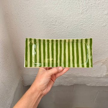 Green Stripe Vanity Tray