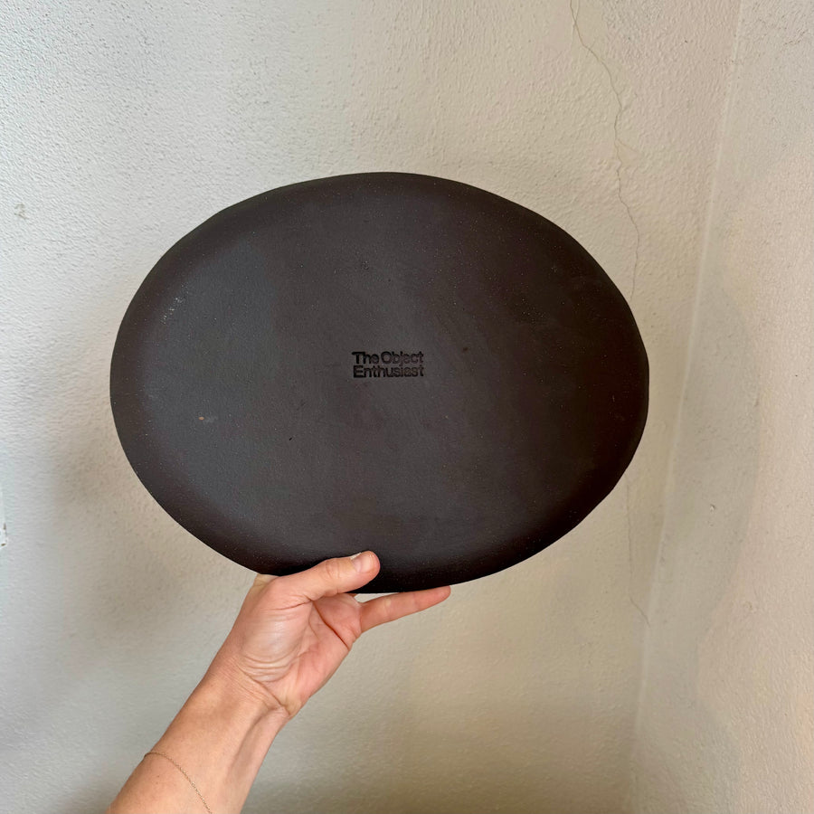 Black Check Oval Platter