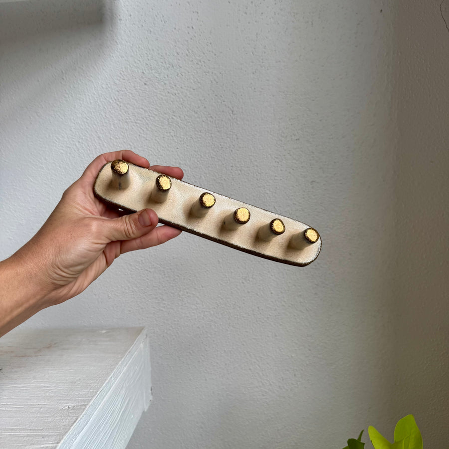 Six Post Ring Holder, Blush + Gold
