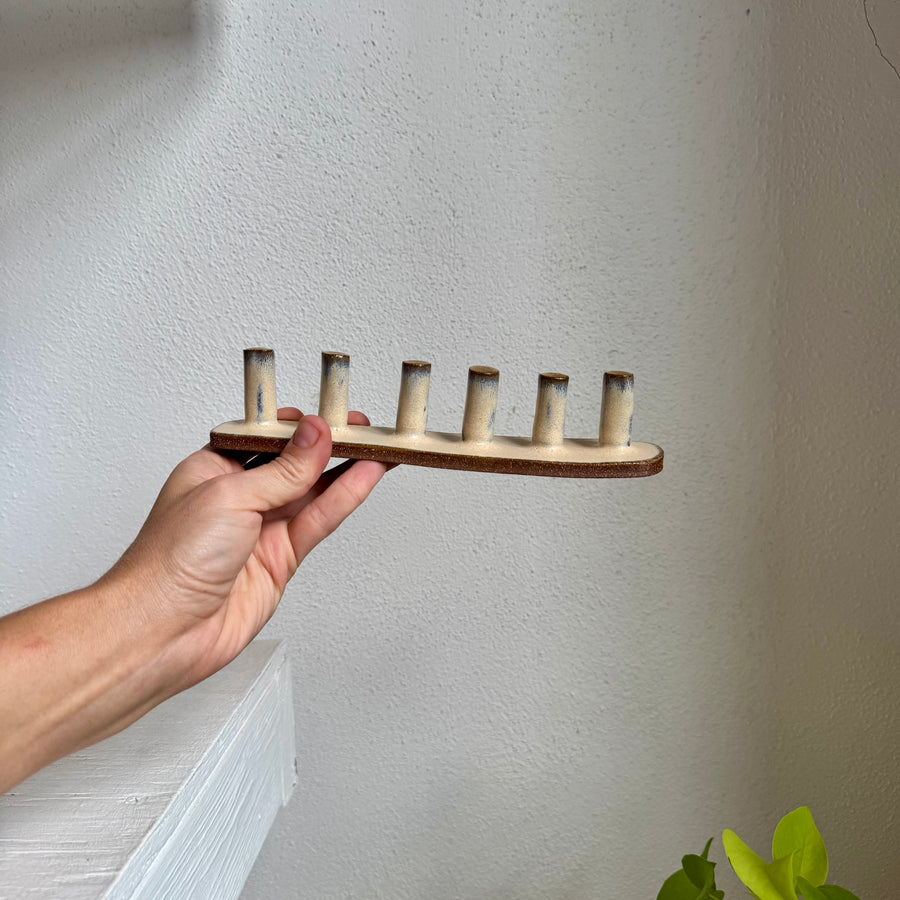 Six Post Ring Holder, Blush + Gold