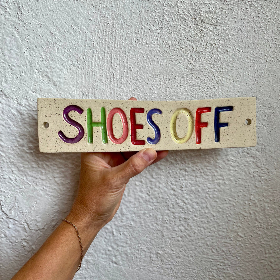 'Shoes Off' Ceramic Sign