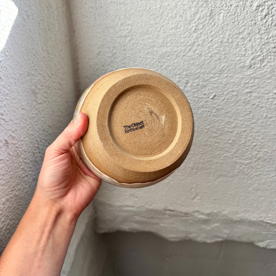 Speckled Neutrals Bowl with Turquoise