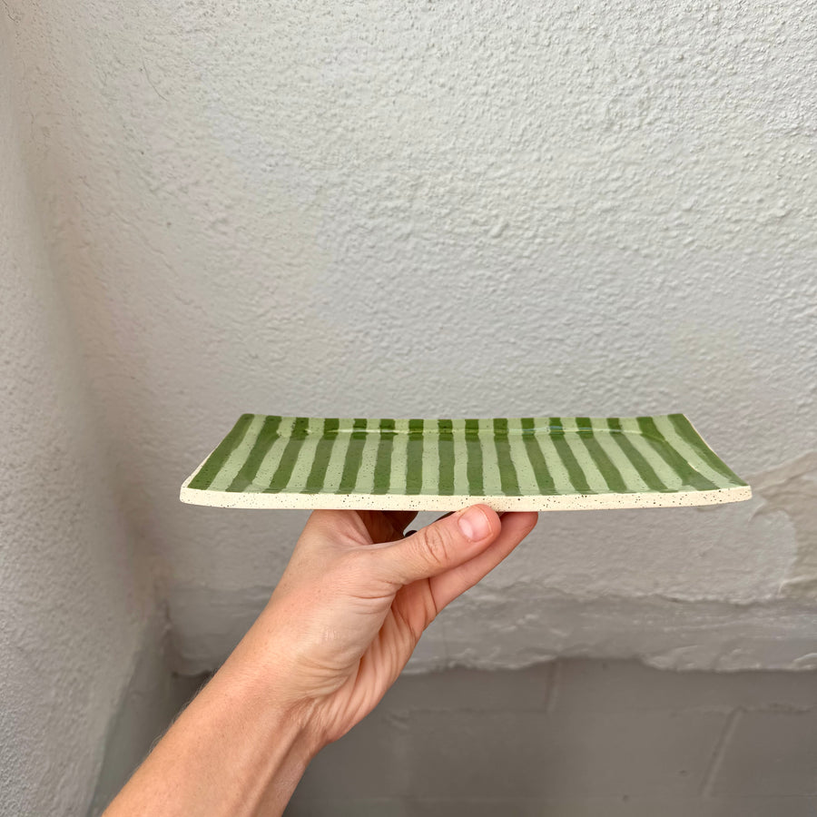 Green Stripe Vanity Tray