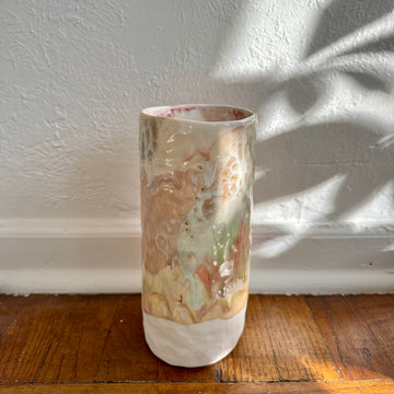 Multi Pink Speckled Cylinder Vase