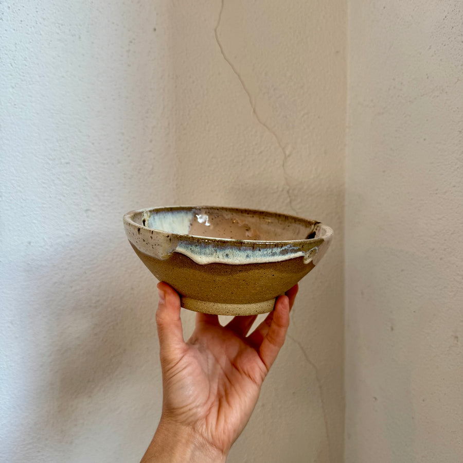 Speckled Neutrals Bowl with Turquoise