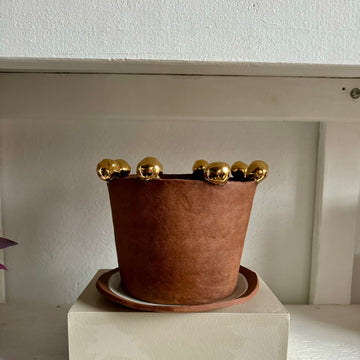 Gold Ball Terracotta Planter