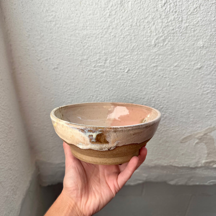 Speckled Neutrals Bowl with Turquoise