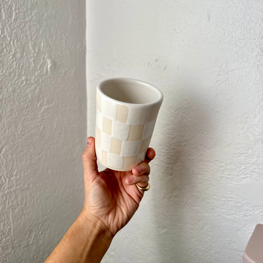 White Check Tumbler
