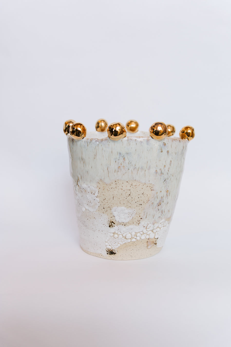 Oval Vase with Adorned Rim