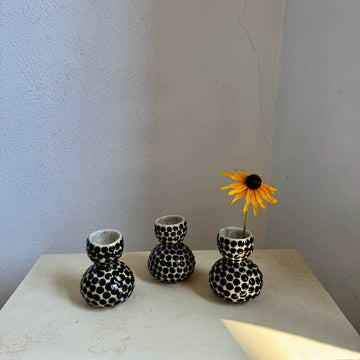 Black Dot Bud Vase