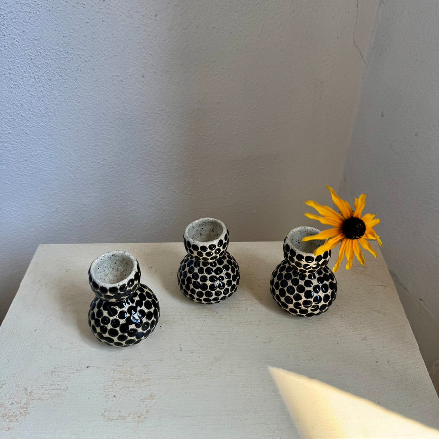 Black Dot Bud Vase