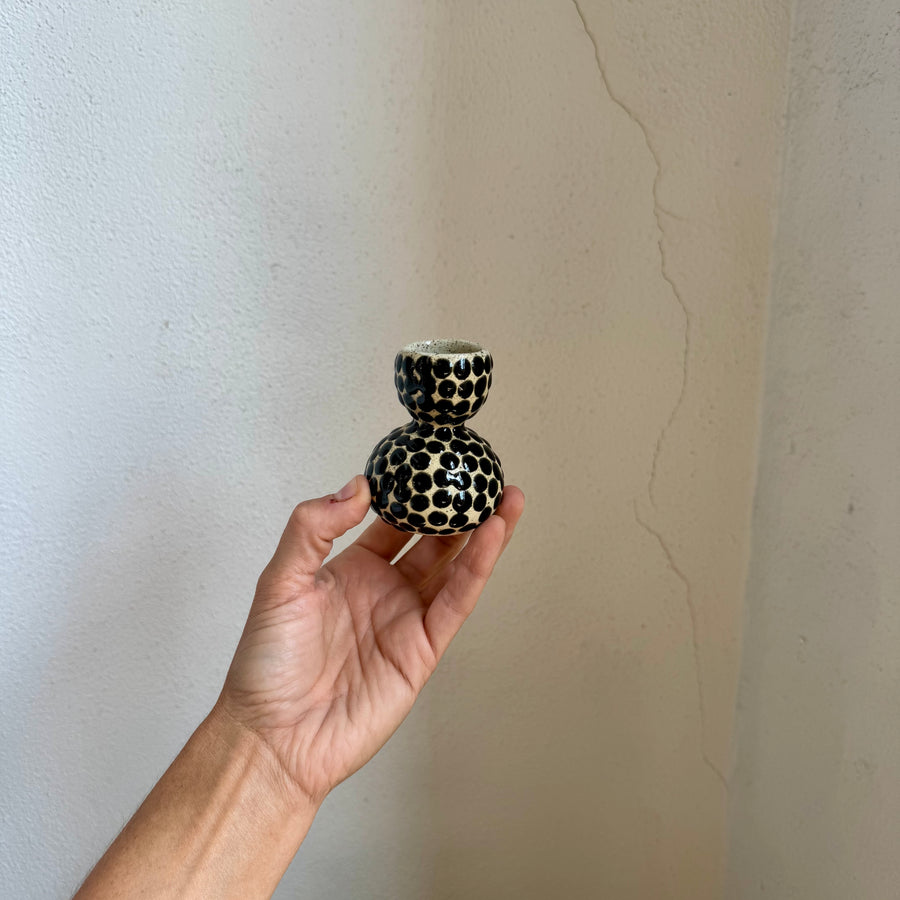 Black Dot Bud Vase