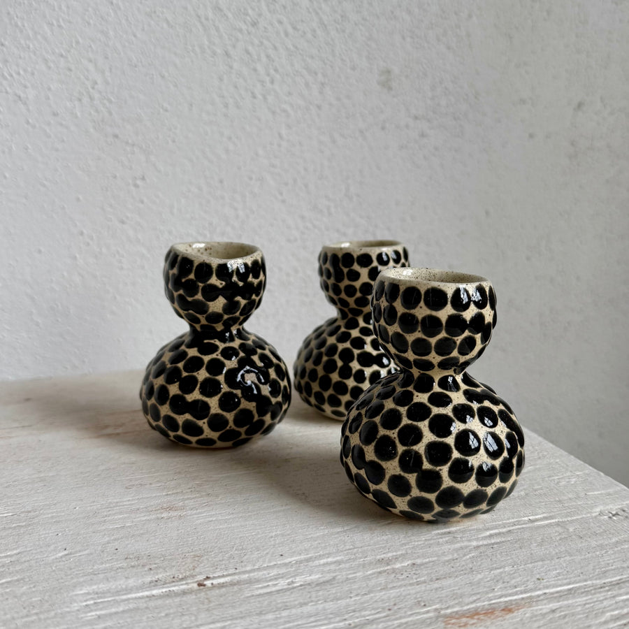 Black Dot Bud Vase