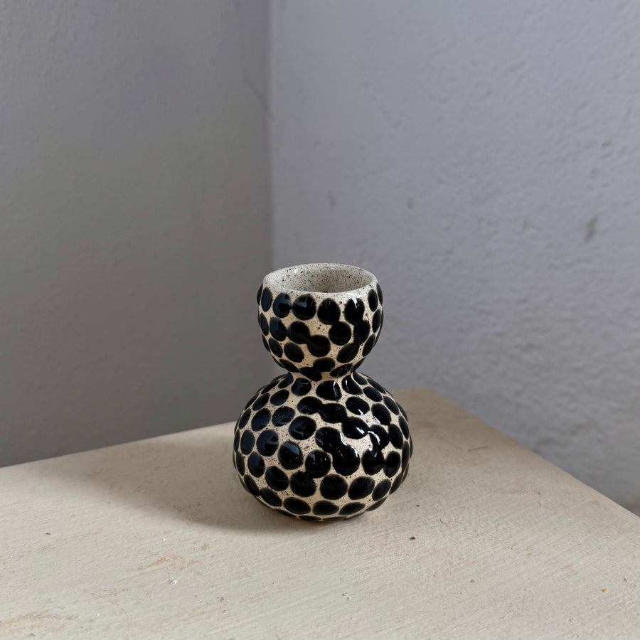 Black Dot Bud Vase