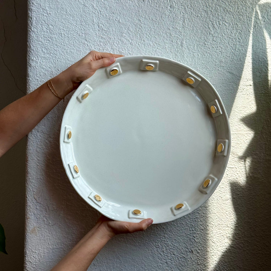 White and Gold Platter