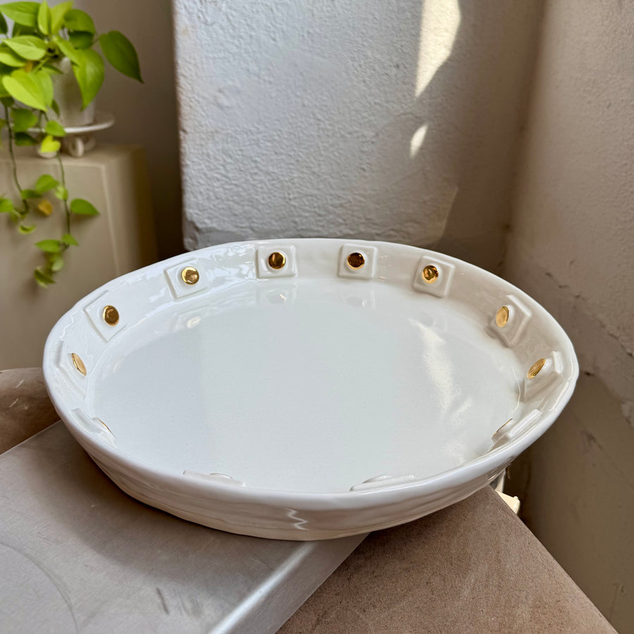 White and Gold Platter