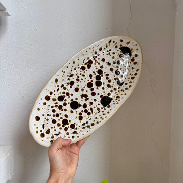 Amber Splatter Oval Platter
