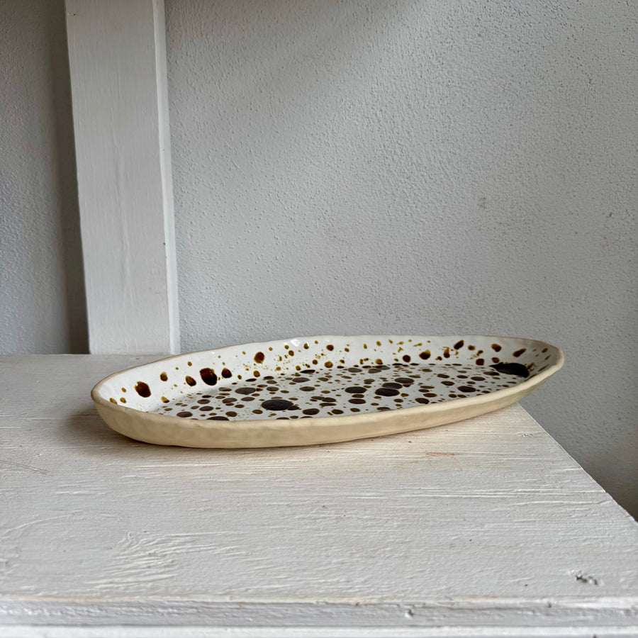 Amber Splatter Oval Platter