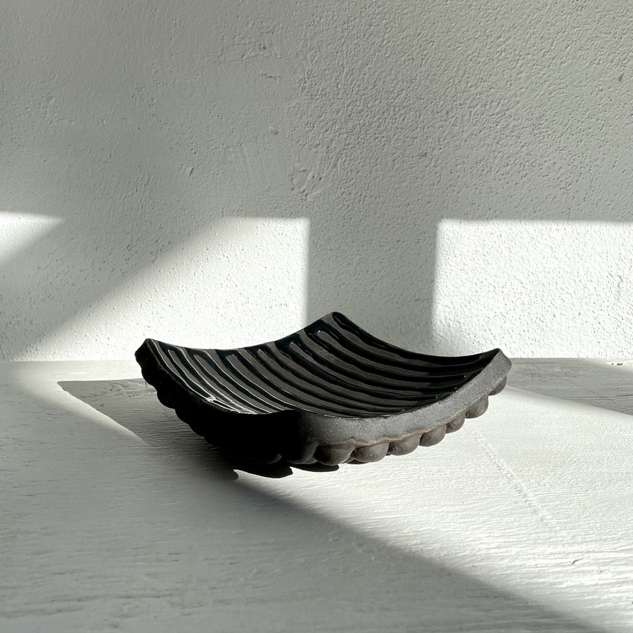 Sculptural Black Plate