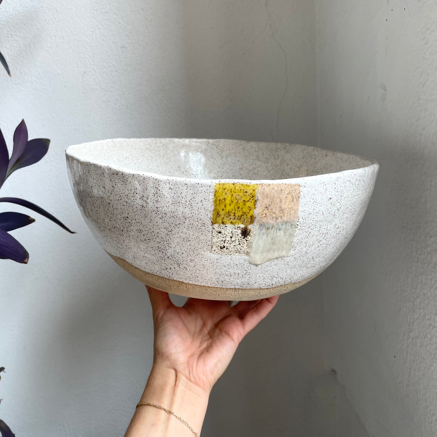 Four Square Stoneware Bowl - Buttercup