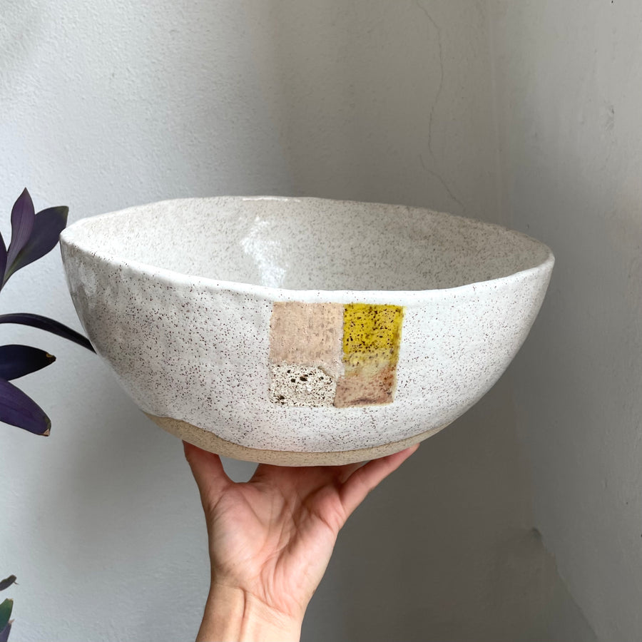 Four Square Stoneware Bowl - Buttercup