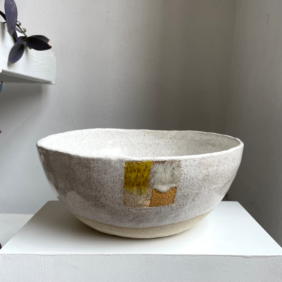 Four Square Stoneware Bowl - Buttercup