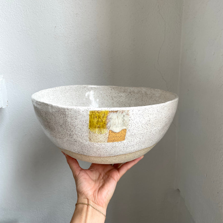 Four Square Stoneware Bowl - Buttercup