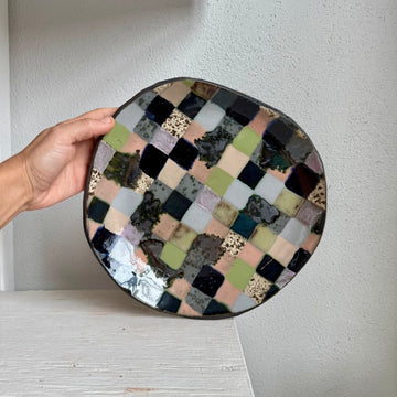 Colorful Checkered Circular Plate