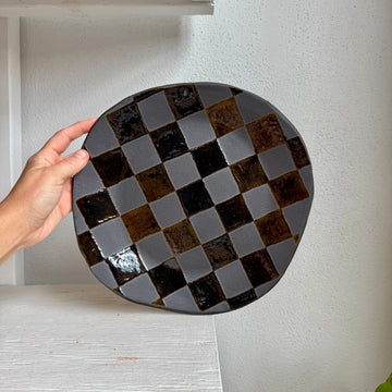 Emerald Checkered Circular Plate