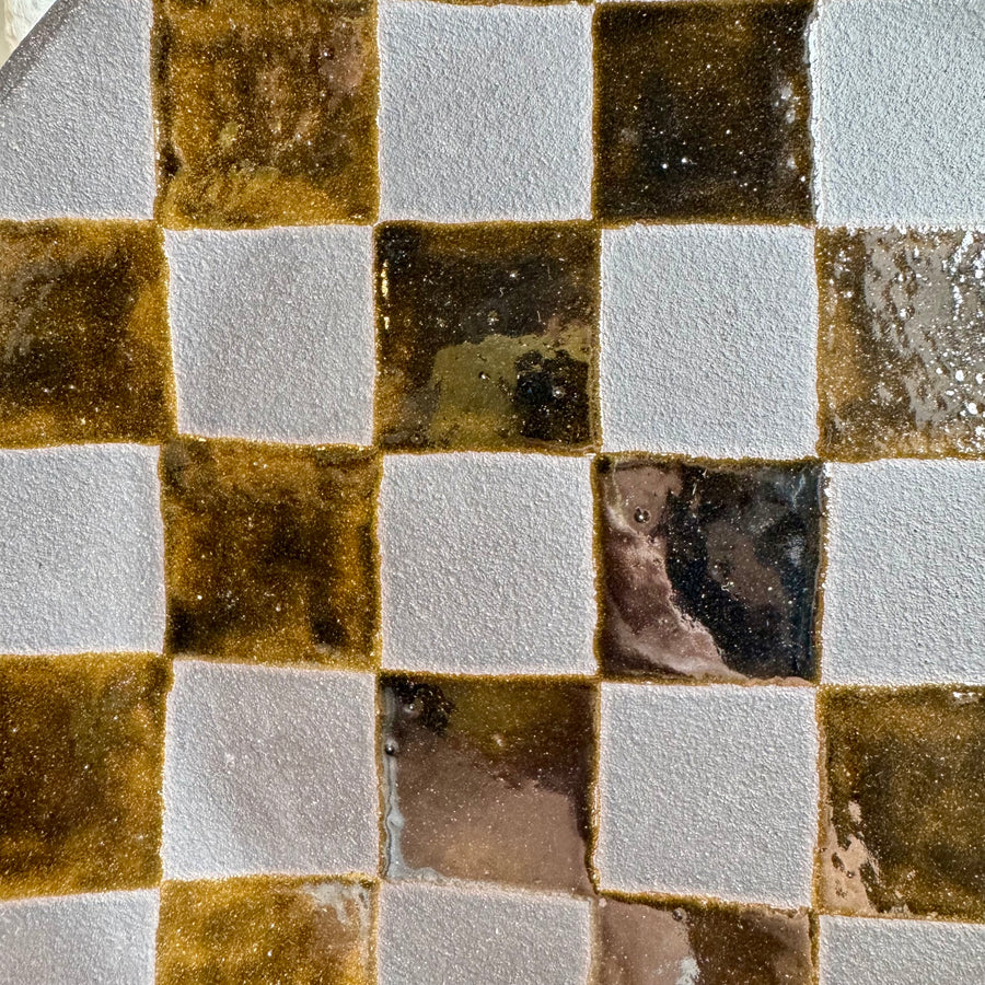 Emerald Checkered Circular Plate