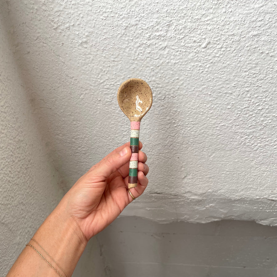 Small Striped Stoneware Spoon