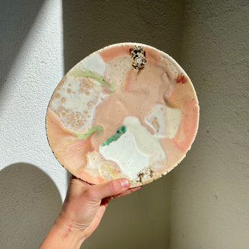 Layered Pink + Cream Ceramic Plate