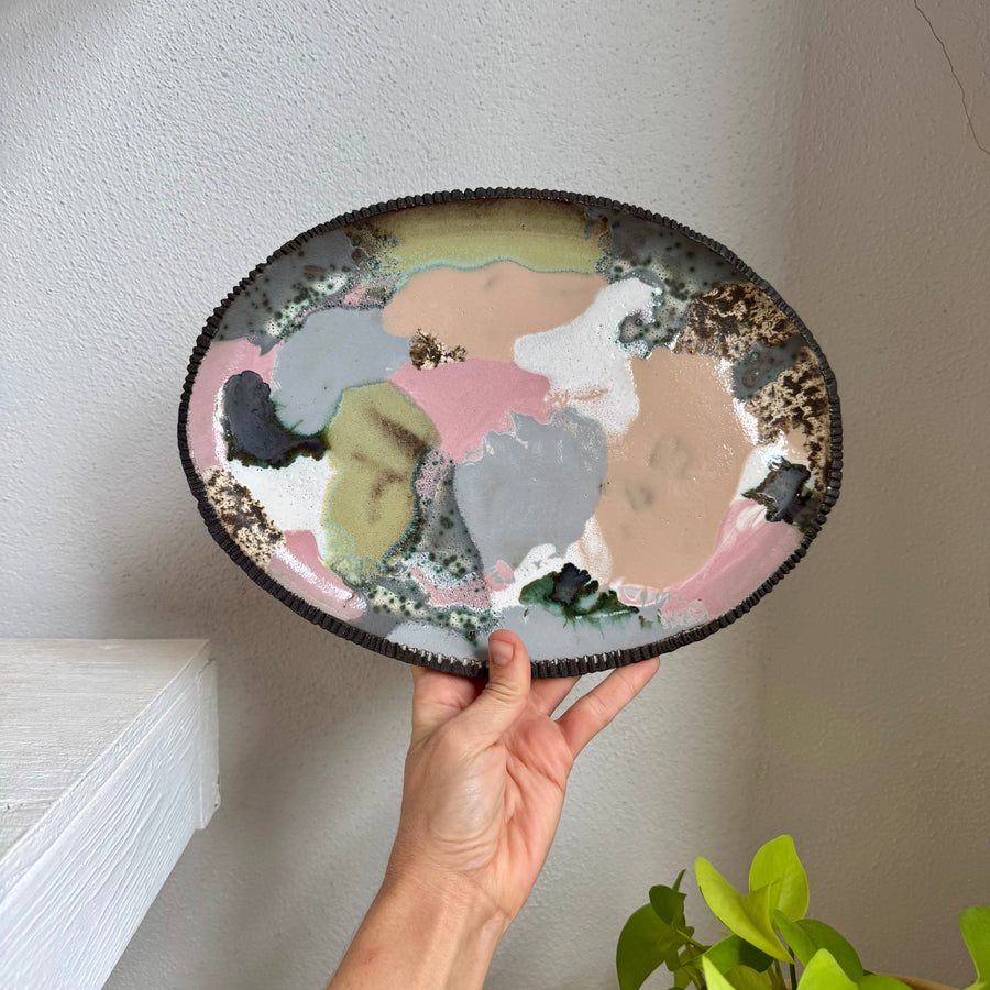 Multicolor Oval Platter