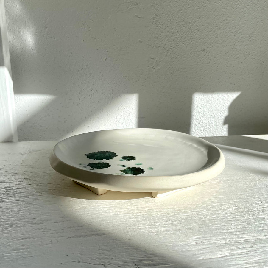 Sculptural Footed Porcelain Plate