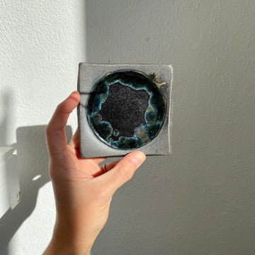 Small Square Plate - Black/Turquoise No. 8