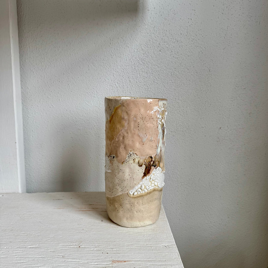 Multi Pink Speckled Cylinder Vase