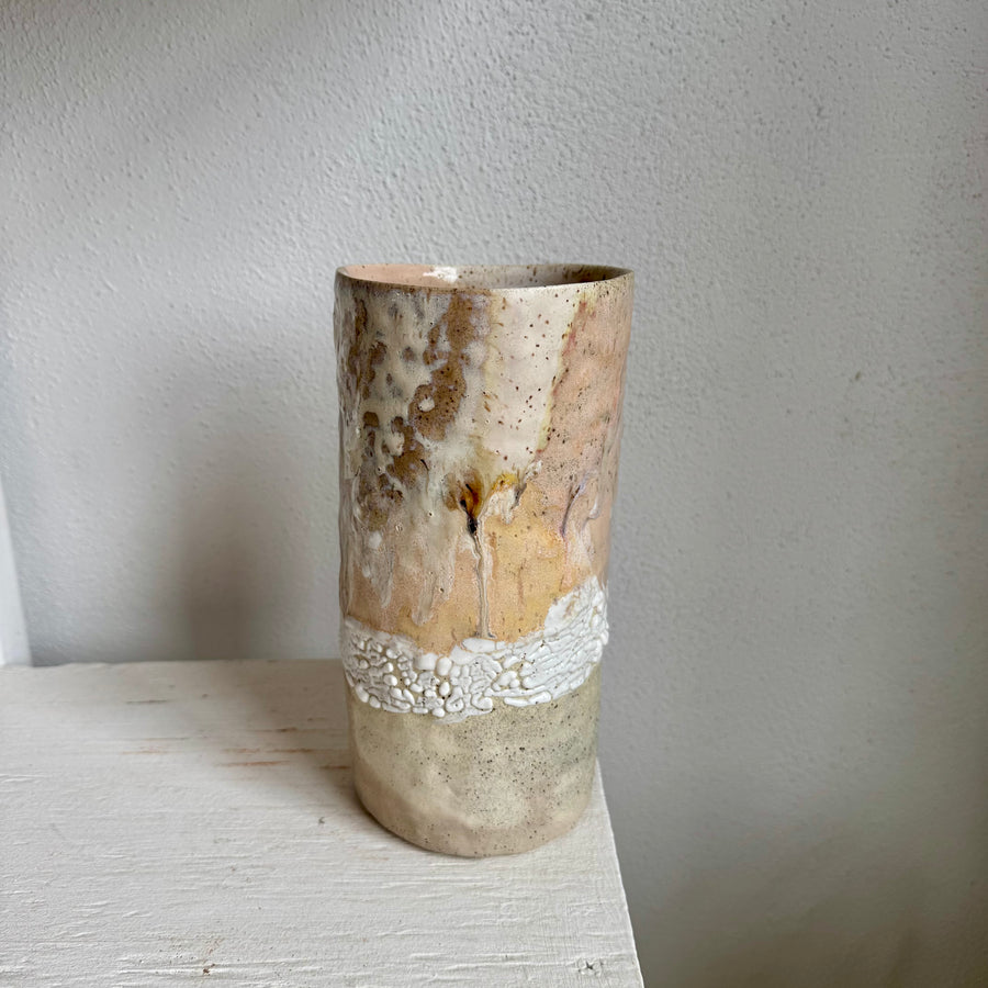 Multi Pink Speckled Cylinder Vase