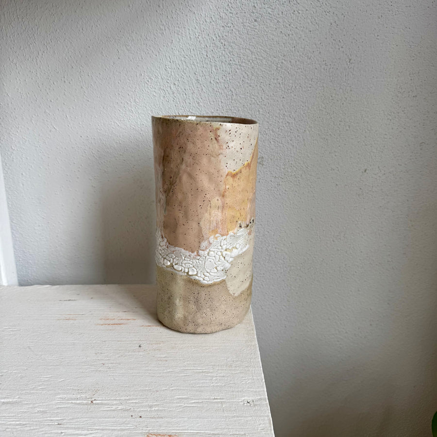 Multi Pink Speckled Cylinder Vase