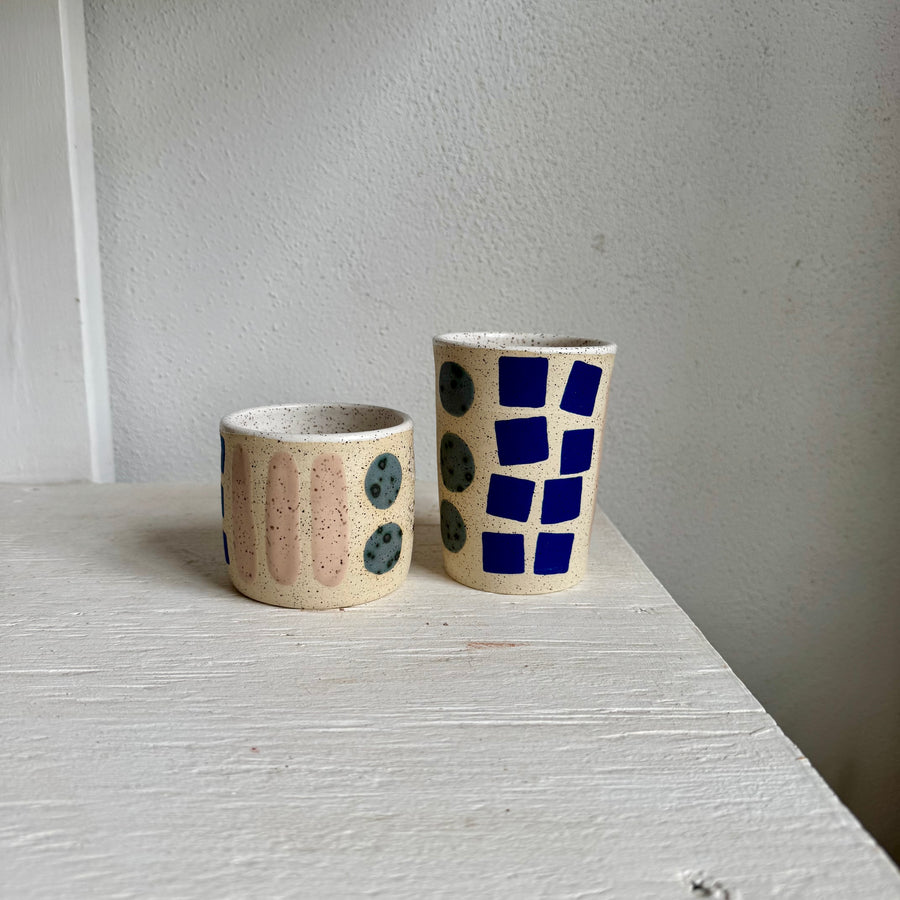 Colorful Shapes Speckled Tumbler