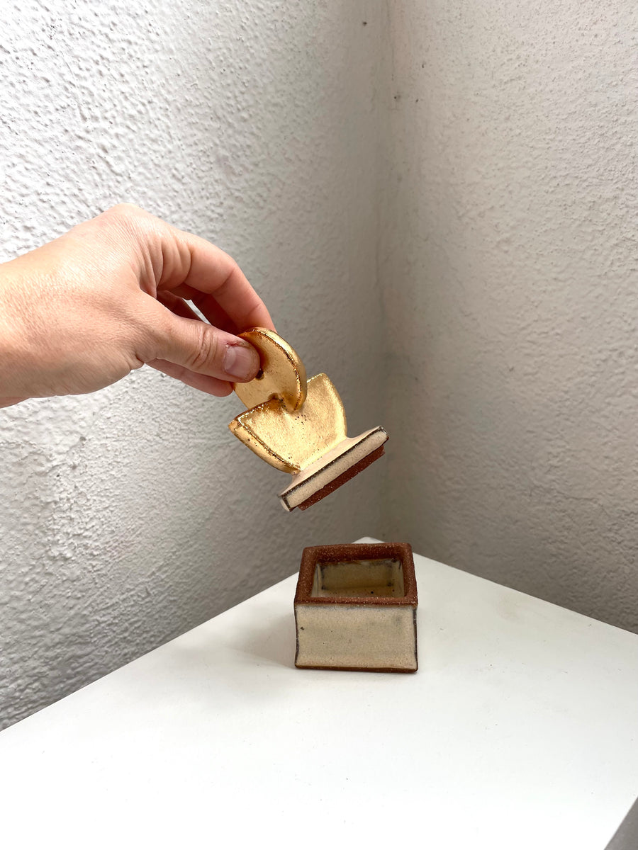 Stacked Golden Shape Ceramic Jewelry Box