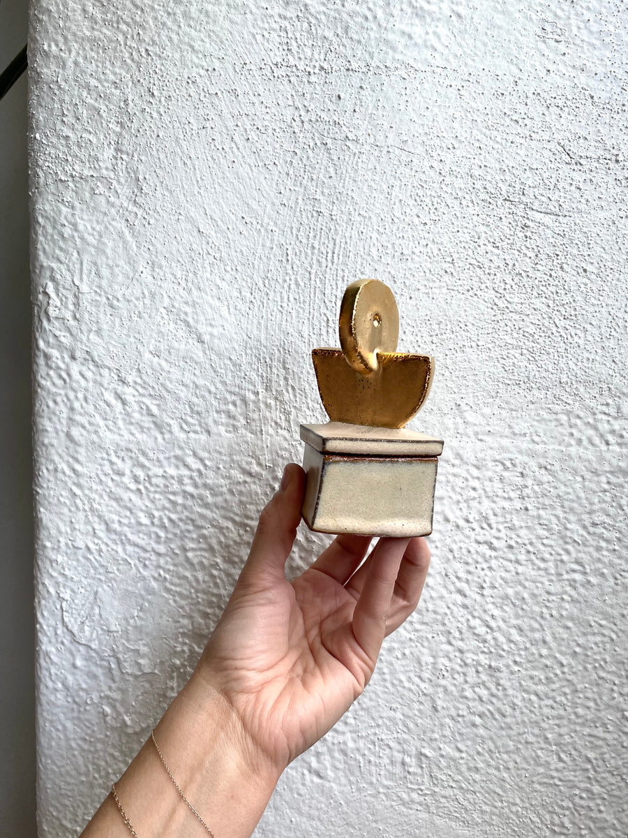 Stacked Golden Shape Ceramic Jewelry Box