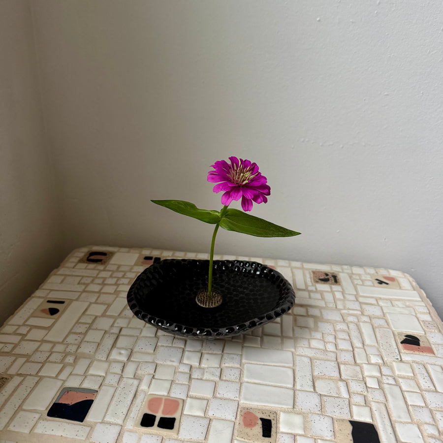 Flower Bowl - Black Dot
