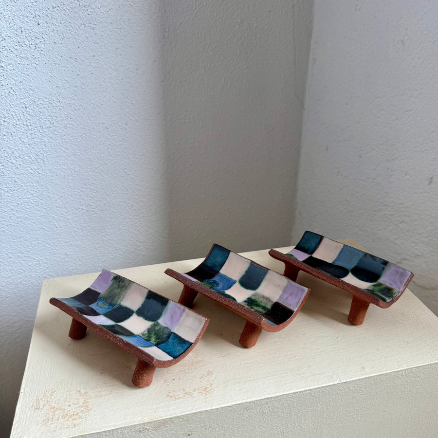 Colorful Checkered Incense Tray