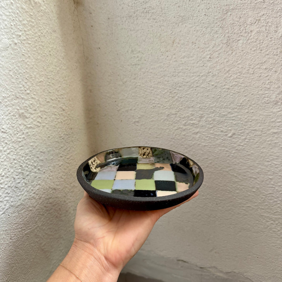 Colorful Check Snack Plate
