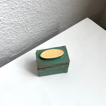 Turquoise Golden Tablet Ceramic Jewelry Box