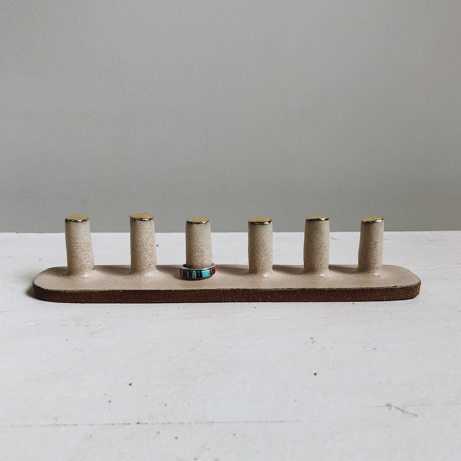 Six Post Ring Holder, Blush + Gold