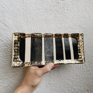 Black Stripe Standard Vanity Tray + Gold